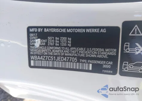 2018 BMW 440I xDrive z USA, uszkodzony, nr VIN WBA4Z7C51JED47705